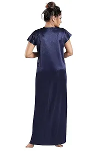 Solid Satin Nighty | Attractive  Stylish Night Wear | Comfy  Plain | for Women, Wife, Girlfriend-thumb1