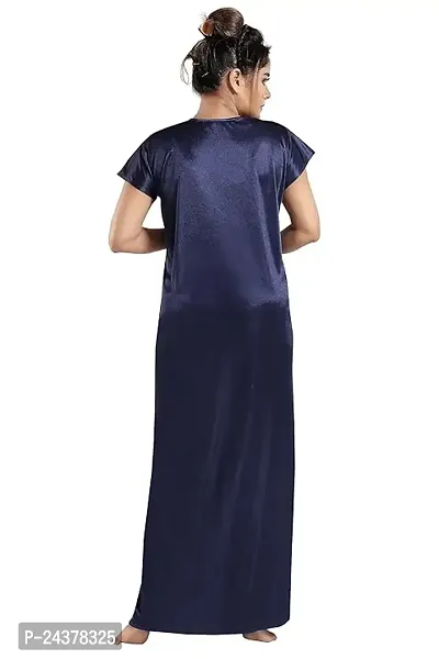 Solid Satin Nighty | Attractive  Stylish Night Wear | Comfy  Plain | for Women, Wife, Girlfriend-thumb2