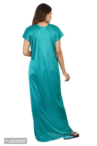 Premium Stylish Satin Half Sleeve Nighty-thumb4