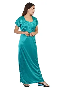 Women's Premium Stylish Satin Half Sleeve Nighty/Nightgown/Maxi/Nightdress/Sleepwear-thumb3