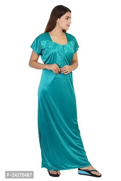 Premium Stylish Satin Half Sleeve Nighty-thumb2