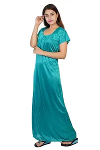 Women's Premium Stylish Satin Half Sleeve Nighty/Nightgown/Maxi/Nightdress/Sleepwear-thumb2