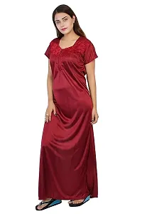 Women's Premium Stylish Satin Half Sleeve Nighty/Nightgown/Maxi/Nightdress/Sleepwear-thumb2