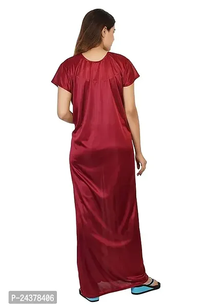 Women's Premium Stylish Satin Half Sleeve Nighty/Nightgown/Maxi/Nightdress/Sleepwear-thumb5