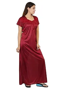 Women's Premium Stylish Satin Half Sleeve Nighty/Nightgown/Maxi/Nightdress/Sleepwear-thumb1