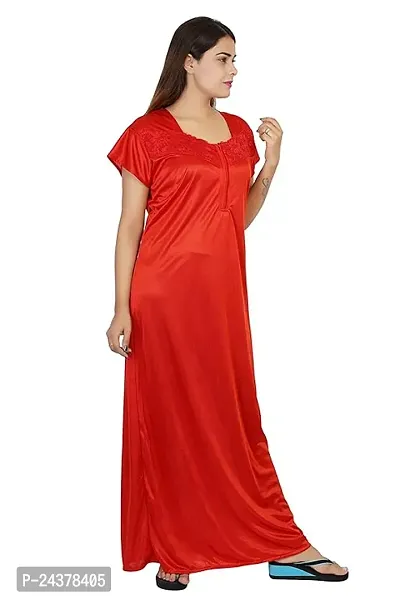 Women's Premium Satin Half Sleeve Nighty/Nightgown/Maxi/Nightdress/Sleepwear-thumb3