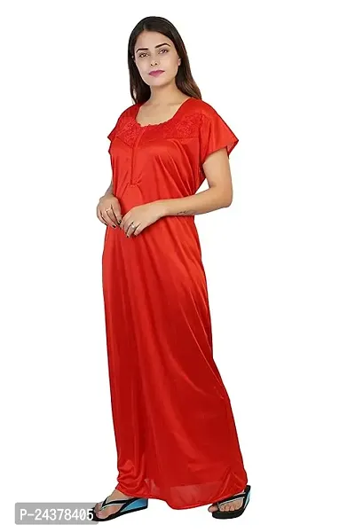 Women's Premium Satin Half Sleeve Nighty/Nightgown/Maxi/Nightdress/Sleepwear-thumb2