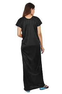 Stylish Satin Half Sleeve Nighty For Women-thumb2