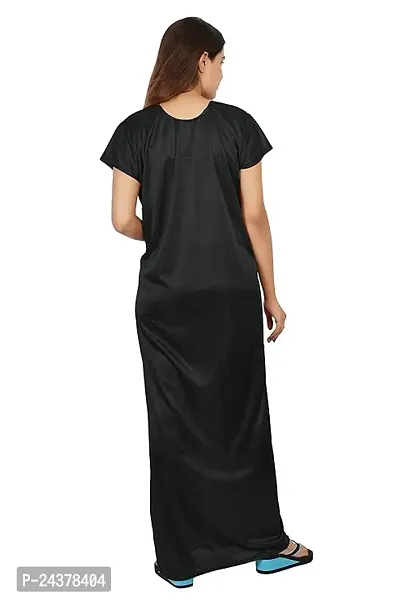 Stylish Satin Half Sleeve Nighty For Women-thumb3