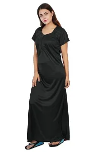 Stylish Satin Half Sleeve Nighty For Women-thumb1