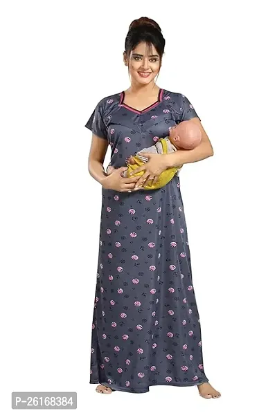 Printed Sarina  Feeding/Maternity Gown for Women-thumb0