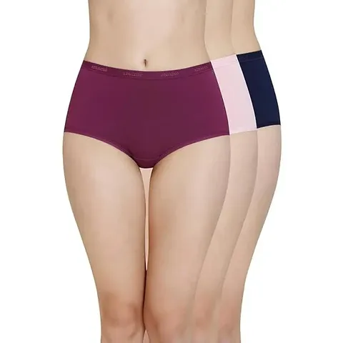 Solid Lycra Full Brief Panty Pack(Pack of 3)