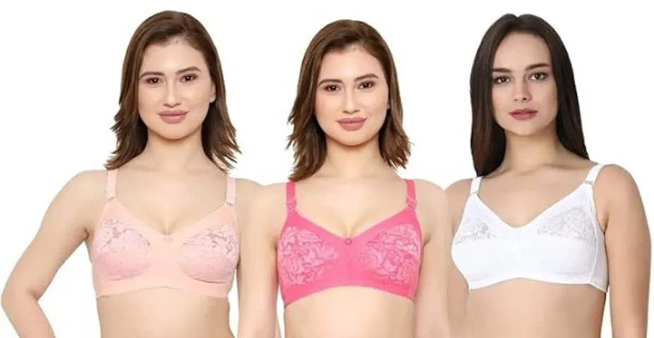 Women Full Coverage Non Padded Bra (Multicolor)