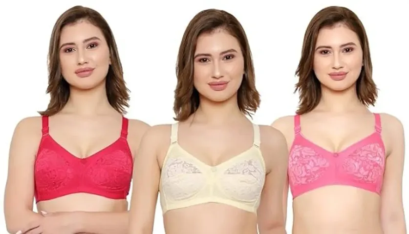 Women Full Coverage Non Padded Bra (Multicolor)