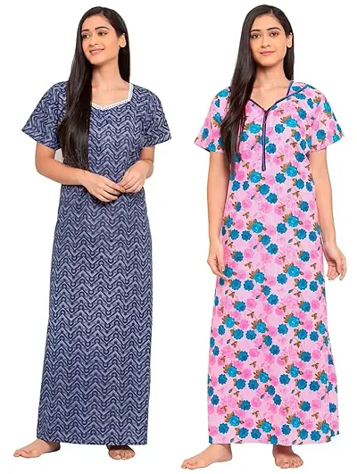 Women Maxi Nighty Groun Free size Pack of 2