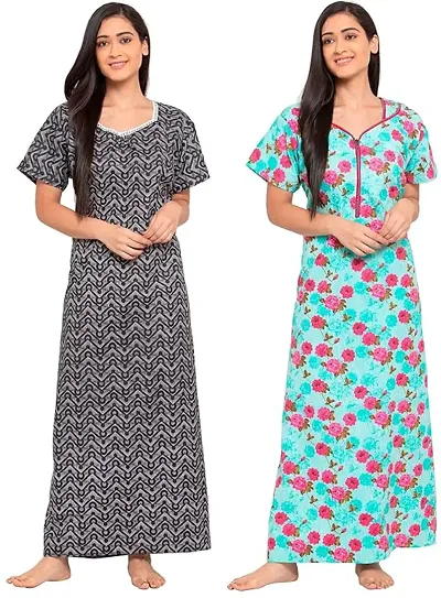 Best Selling Cotton Hosiery Gowns Women's Nightwear 