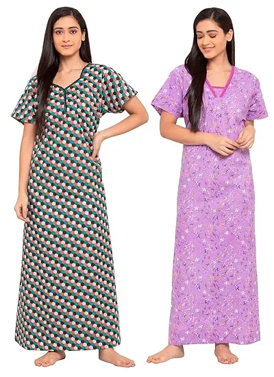 Hot Selling Cotton Hosiery Gowns Women's Nightwear 