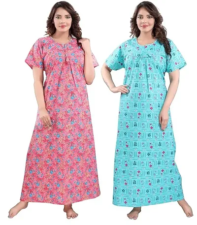 Hot Selling Cotton Hosiery Gowns Women's Nightwear 