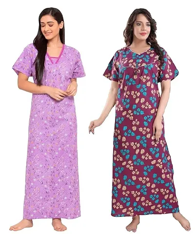 Hot Selling Cotton Hosiery Gowns Women's Nightwear 