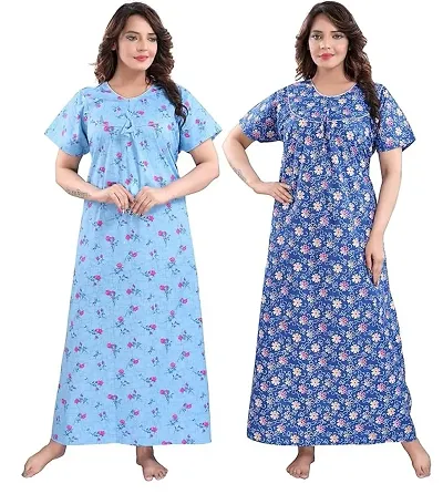 Hot Selling Cotton Hosiery Gowns Women's Nightwear 