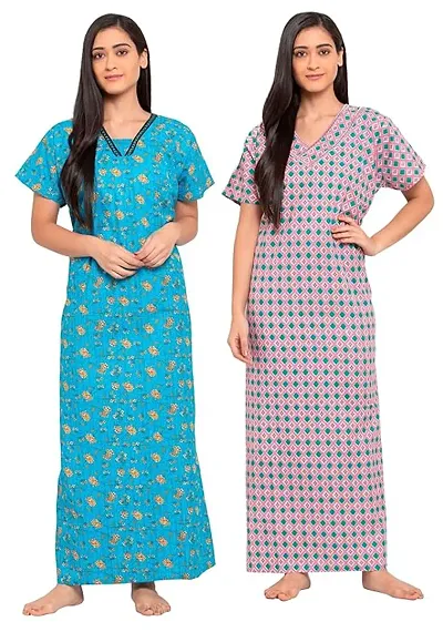 Hot Selling Cotton Hosiery Gowns Women's Nightwear 