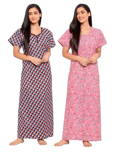 Best Selling Cotton Hosiery Gowns Women's Nightwear 