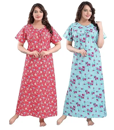 Best Selling Cotton Hosiery Gowns Women's Nightwear 