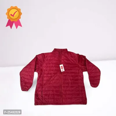 Comfortable Red Nylon Quilted Jacket For Women