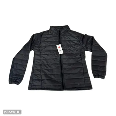 Comfortable Black Nylon Quilted Jacket For Women-thumb0
