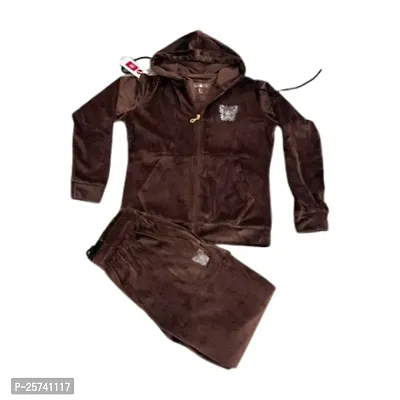 Comfortable Brown Polyester Pu Tracksuit For Women-thumb0