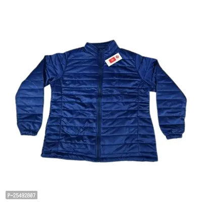 Comfortable Blue Nylon Quilted Jacket For Women-thumb0