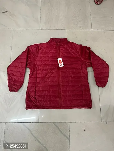 Comfortable Red Nylon Quilted Jacket For Women