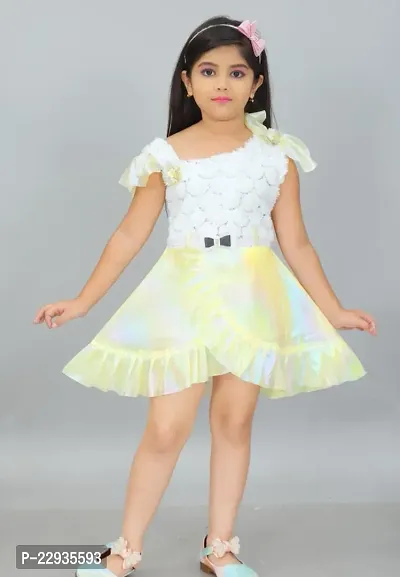 Stylish Cotton Self Pattern Dresses For Girls-thumb0