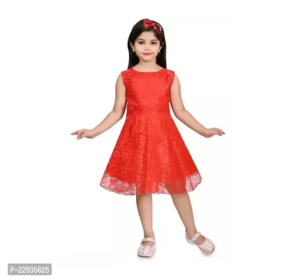 Stylish Cotton Self Pattern Dresses For Girls-thumb0