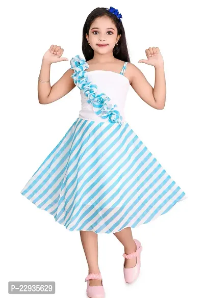 Stylish Cotton Striped Dresses For Girls