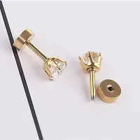 Stylish Golden Stainless Steel Earrings For Women-thumb2