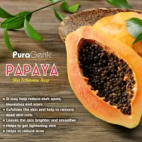 PuraGenic Papaya Skin Whitening Soap, 75gm with Papaya Extract, Kojic acid and Gluta thione, Skin lightening bathing bar for men and women, Helps in acne and get beautiful skin (Pack of 5)-thumb2