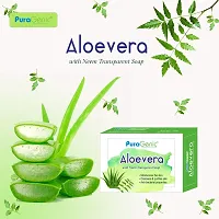 PuraGenic Aloe vera with Neem Transparent Soap for face and body, 75gm - Combo Pack of 6, Mild and Gentle on Skin, Bathing bar for men and women-thumb1