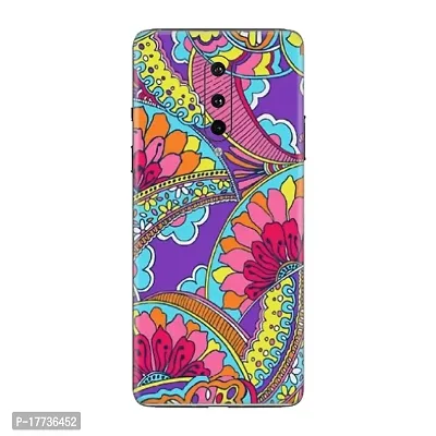 Shopymart Abstract Flower Printed Mobile Skin, Phone Sticker Compatible with OnePlus 8, Multicolour [Back, Camera and Sides] - Design 020-thumb0