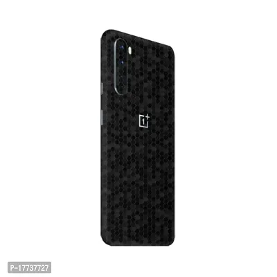 Shopymart Textured Honeycomb Skin, Vinyl Sticker (Not Cover) Compatible with OnePlus Nord, Black [Back, Camera and Sides]