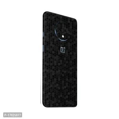 Shopymart Black Honeycomb Skin Sticker for OnePlus 7T, Good Adhesive, Stylish Design [Back, Camera and Side]