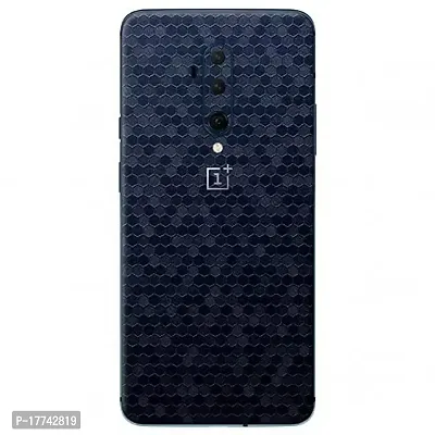 Shopymart Blue Honeycomb Mobile Skin Compatible with OnePlus 7T Pro, Vinyl Sticker [Back, Camera and Sides]