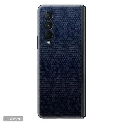 Shopymart Blue Honeycomb Mobile Skin, Vinyl Sticker not Cover for Samsung Galaxy Z Fold 3 [Back and Camera]