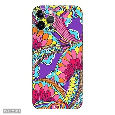 Shopymart Abstract Flower Printed Mobile Skin, Phone Sticker Compatible with iPhone 13 Pro Max, Multicolour [Back, Camera and Sides] - Design 020