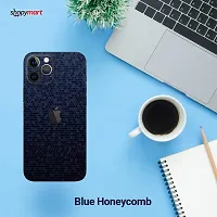 Shopymart Vinyl Mobile Skin Sticker Compatible with iPhone 13 Pro (Blue Honeycomb)-thumb1