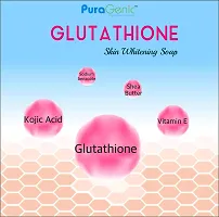 Gluta thione Skin Whitening Beauty soap by PuraGenic, 75gm - Combo Pack of 5, Skin brightening bathing bar with Kojic Acid, Shea butter, Vitamin E and Glycerin-thumb2