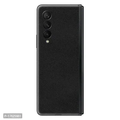 Shopymart Black Color Series Mobile Skin Compatible with Samsung Galaxy Z Fold 3, Vinyl Sticker not Cover [Back and Camera]-thumb0