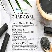 PuraGenic Activated Charcoal Bath Soap for men and women, 75gm - Combo Pack of 6, Premium Bathing Bar for clean skin-thumb2