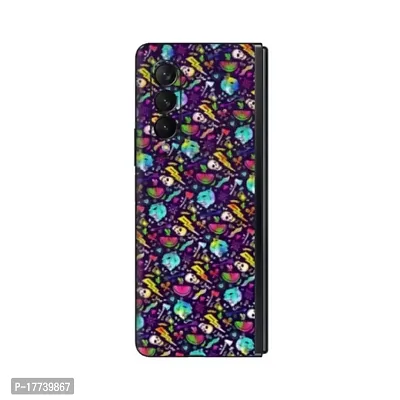 Shopymart Skeleton Printed Mobile Sticker, Vinyl Skin Compatible with Samsung Galaxy Z Fold 3, Horror Print [Back, Camera and Sides] - Design 011