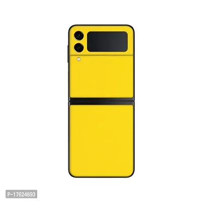 Shopymart Yellow Color Series Mobile Skin Compatible with Samsung Galaxy Z Flip 3, Vinyl Sticker not Cover [Back, Camera and Side]-thumb0